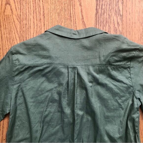 H&M Olive Green Utility Shirt Cotton Long Sleeves Dress Girl’s Size 18 (XXL) - Picture 5 of 7